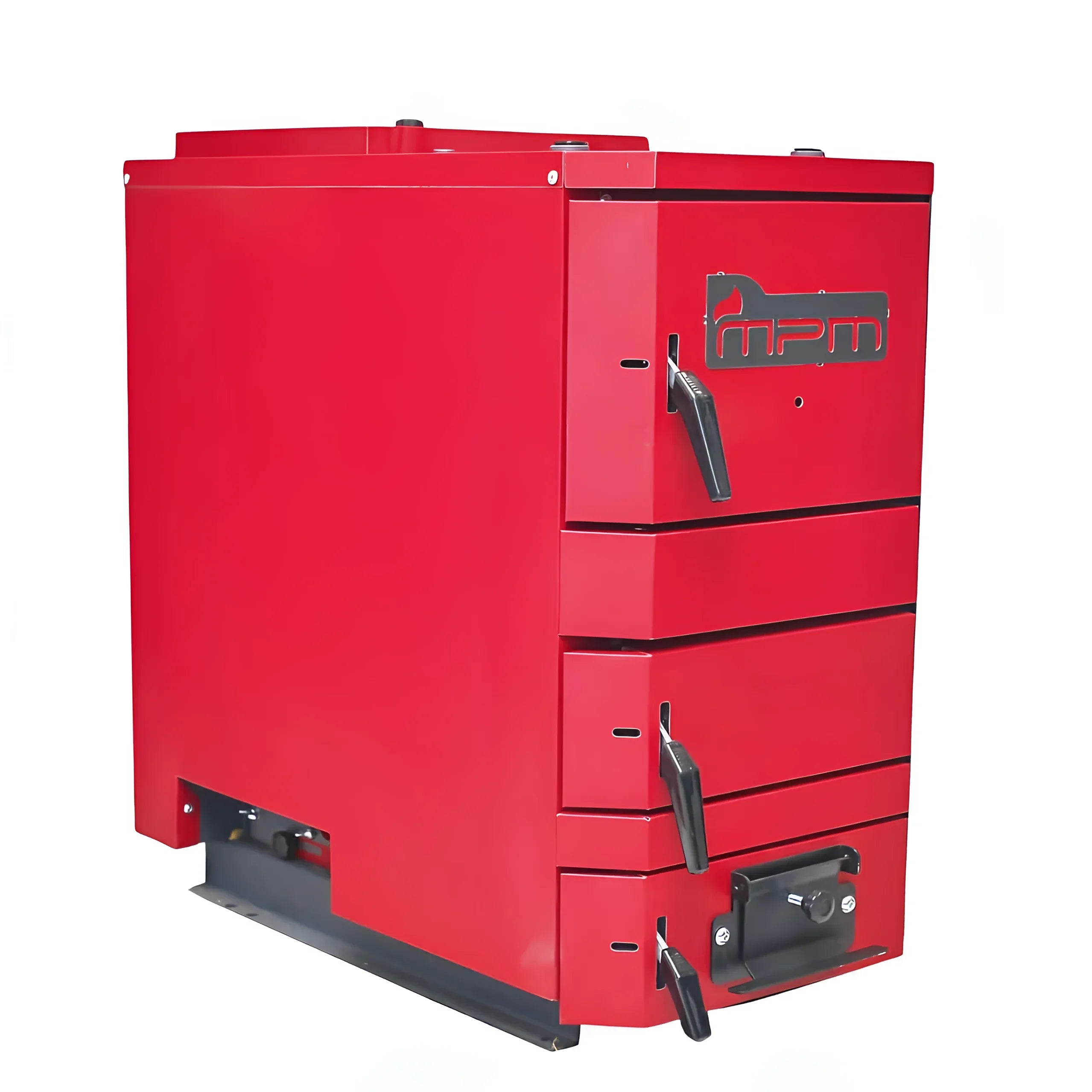 Roter metallischer Mehrtür-Ofen für Holzvergaser im Produkt MPM Wood Plus 26 kW