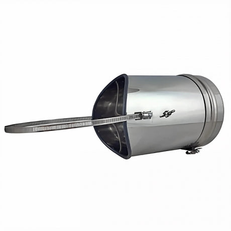 Zugbegrenzer Edelstahl Universal mit Rauchrohradapter und Dichtlippe 120-200mm.