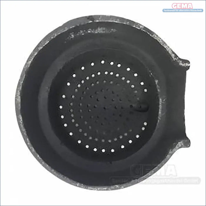 Dunkelgraues Metallteil für Thermoflux Pelling Brennerschale mit dunklem Metallsieb