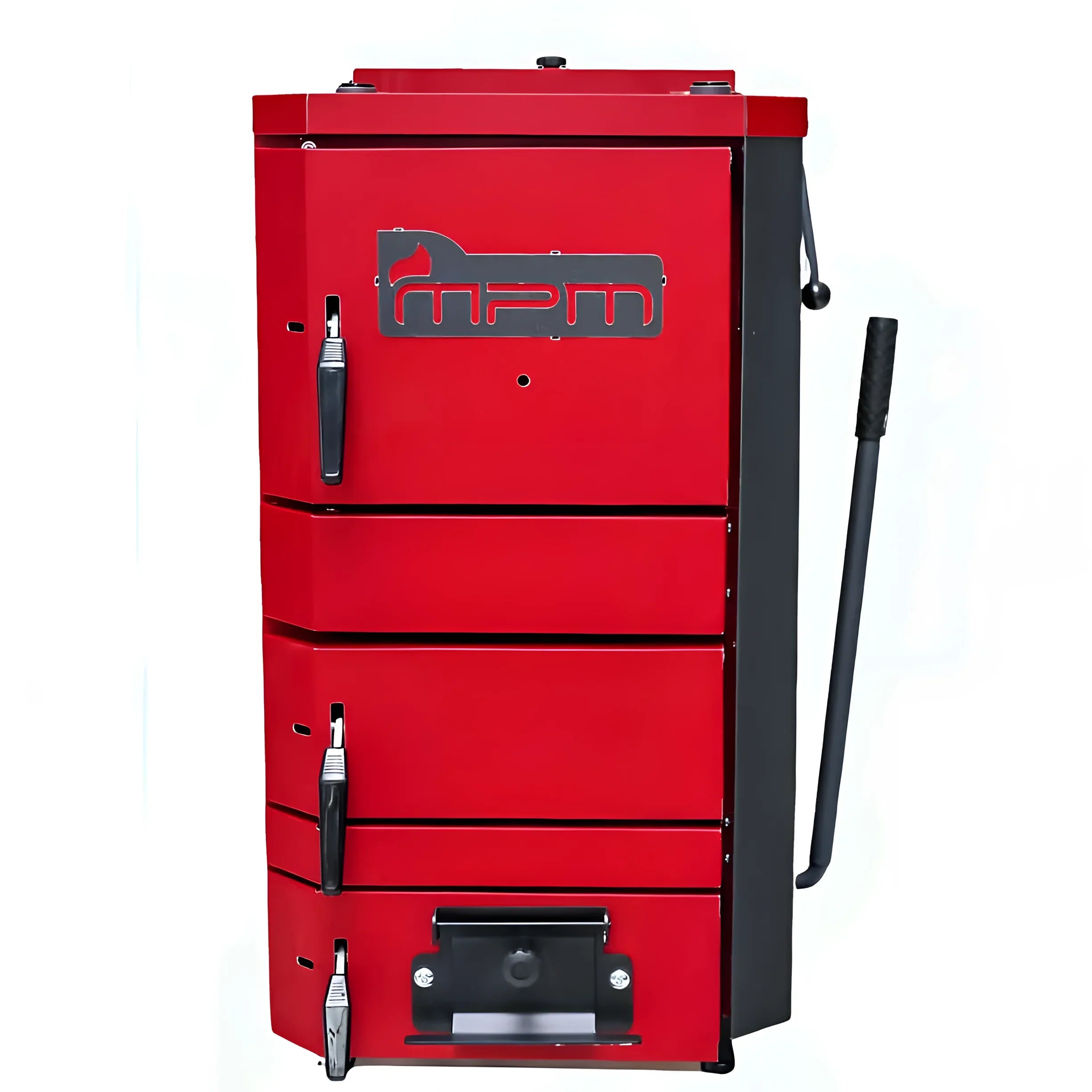 Roter Festbrennstoffkessel MPM Wood Plus 6 kW Holzvergaserkessel für effizientes Heizen