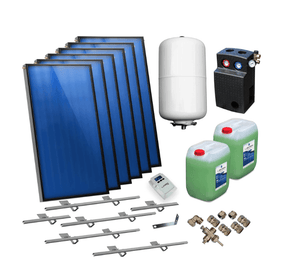 Solarpaket Flachkollektoren AMX2.51 15.18 m² für Schrägdach.