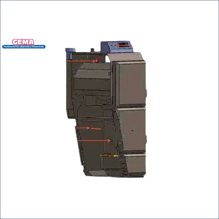 Industrielle Heizeinheit mit Sensoren für Thermoflux Pelling 25/230 mit Pufferspeicher
