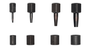 Set of black precision tools with various shapes, designed for professional use. Ideal for detailed work and crafting.