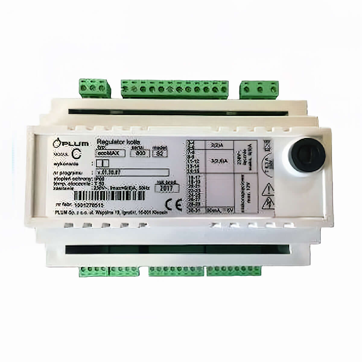 Elektronischer Erweiterungsmodul C für GEMA Control mit weißen Gehäuse und grünen Anschlussklemmen