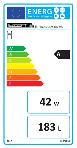 Energieeffizienzlabel A für Brauchwasserspeicher 183L mit 42W Verbrauch 📊💧