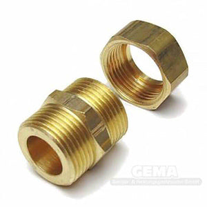 Brassenes Rohrfitting und Mutter für dn16 Solarleitung im Fittingsatz DN16