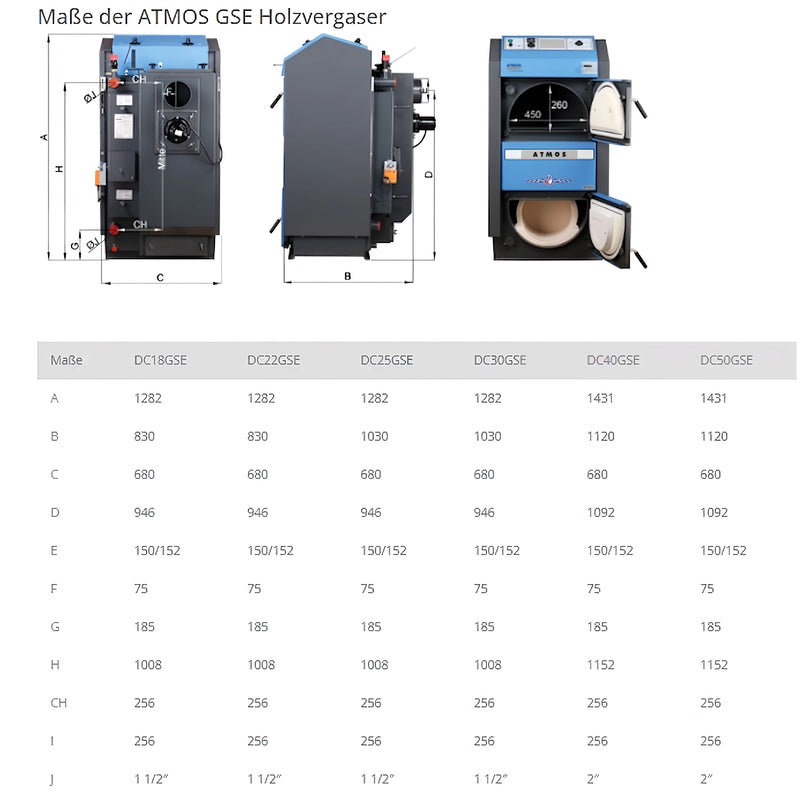Котел за газификация на дърва ATMOS DC30GSE 30 kW котел на дърва