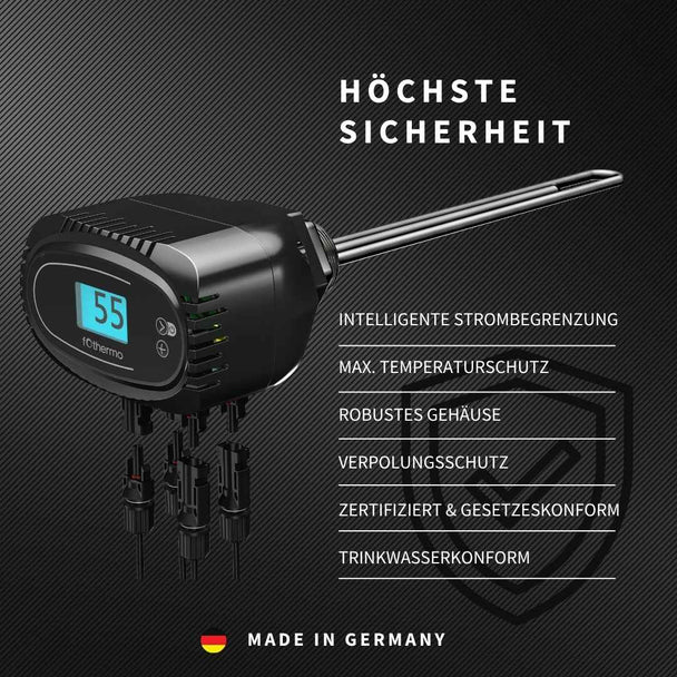 Solar-Heizstab fothermo ROD-550 – 550 W PV-Heizstab mit MC4