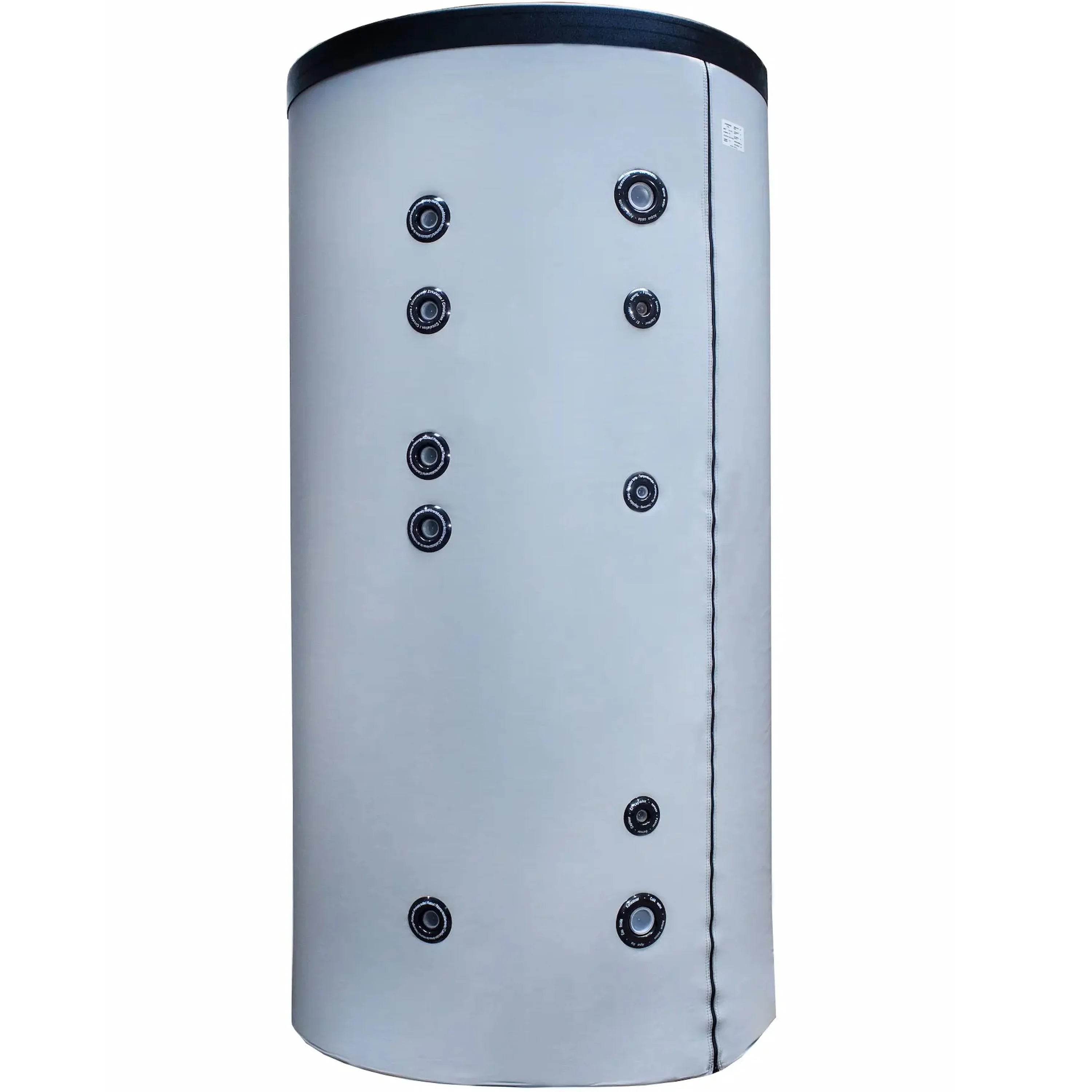 Weiße zylindrische Warmwasserspeicher Sunex Fish S2 X mit mehreren Anschlussports