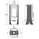 Teallach iarann ​​teilgthe Dearthóir Plamen Tara – neamhspleách ar aer an tseomra