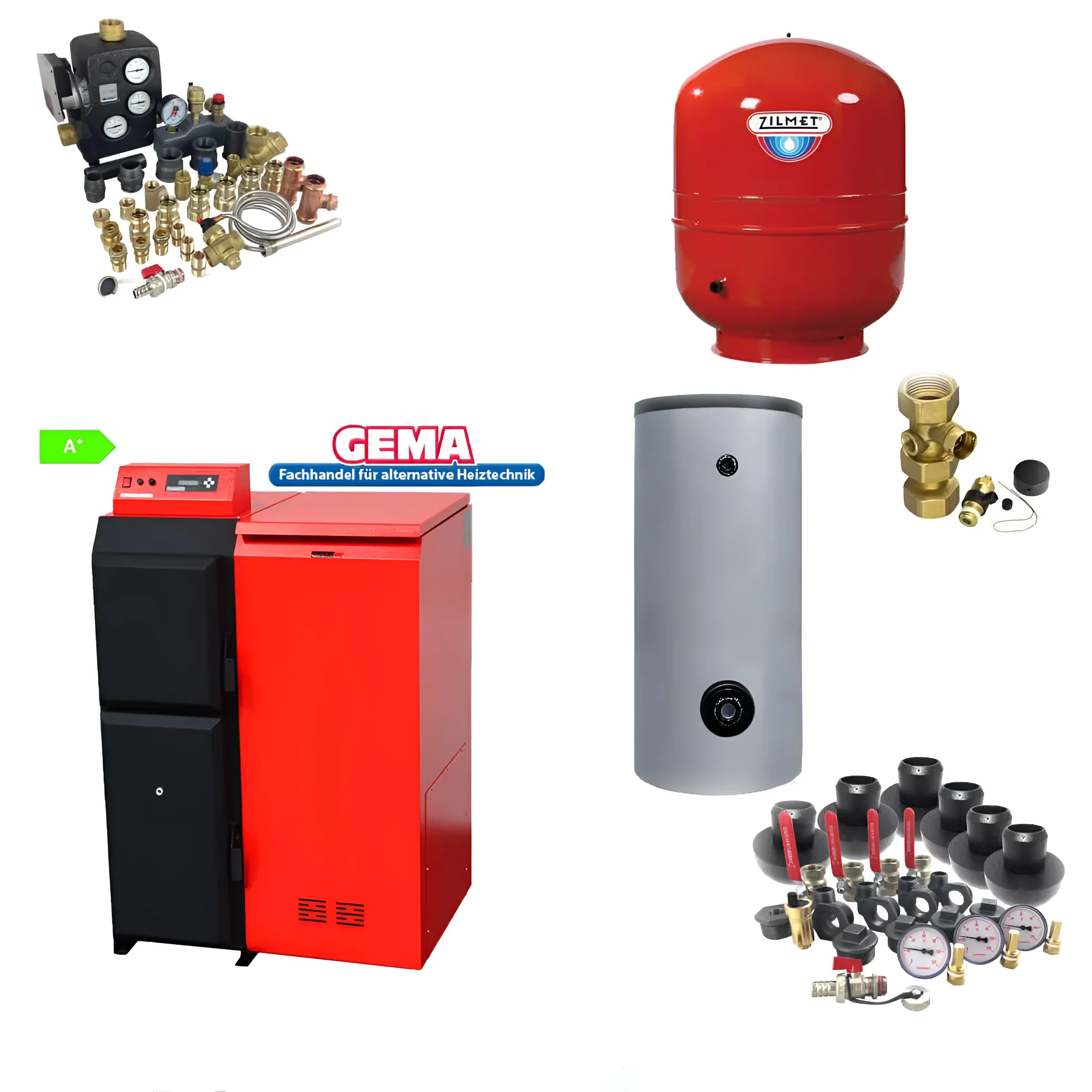 Heizungssystem-Komponenten des Thermoflux 25/135 plus Solarpaket III 7,17 m²
