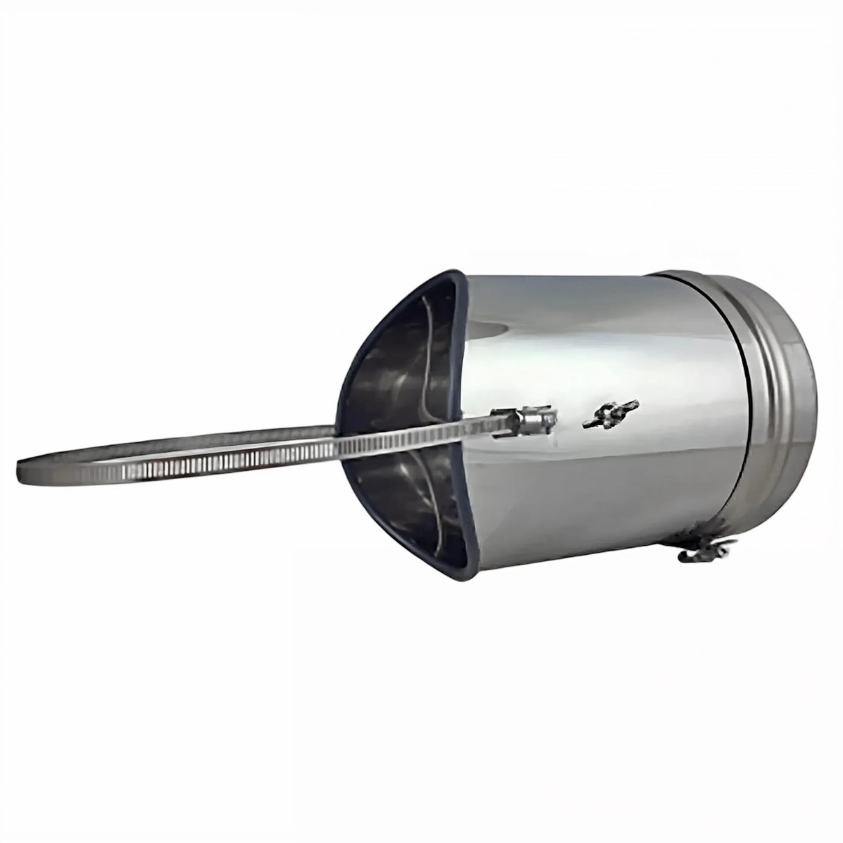 Zugbegrenzer Edelstahl Universal mit Rauchrohradapter und Dichtlippe 120-200mm.