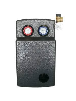 Schwarze rechteckige Wassersteuerungseinheit für Thermoflux 25/135 plus Solarpaket IV