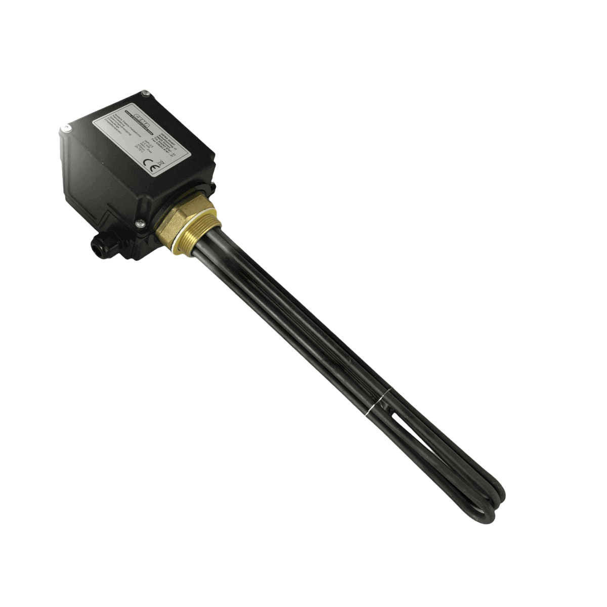 Schwarzheizstab mit Messinganschluss für Heizpatrone 12 kW AG 1 ½ Zoll
