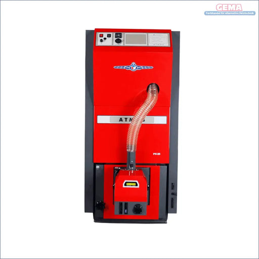 Atmos Pelletsboiler Serie PX Roter und Grauer Ausführung in Rot und Grau