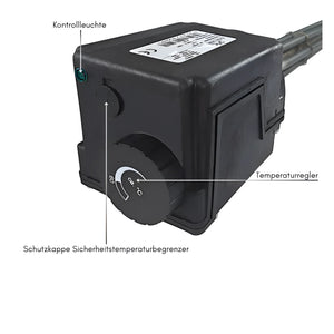 Schwarze Temperatursteuerung für Heizstab Heizpatrone 12 kW AG 1 ½“ in technischen Daten