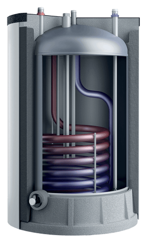 Cutaway-Ansicht des Vaillant uniSTOR plus | VIH R 120/6 B mit internem Rohr und maximalem Betriebsdruck