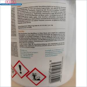 Chemisches Produktschild für Chlor Schock Granulat schnelllöslich, sichere Badefreigabe