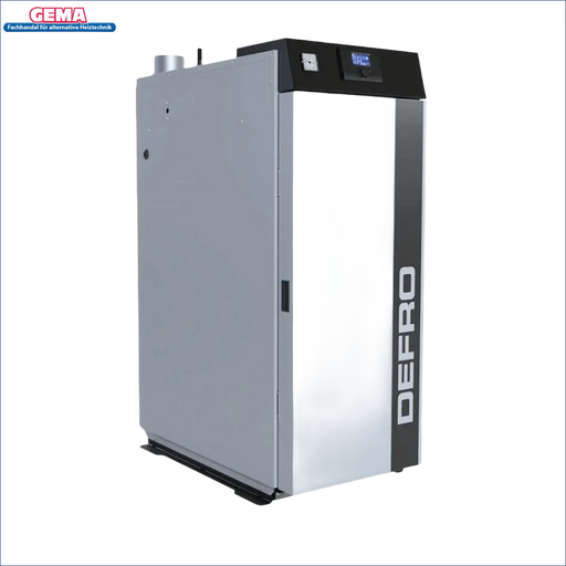 Graue und schwarze Heizkessel Defro Optima HG Holzvergaserkessel 32 kW