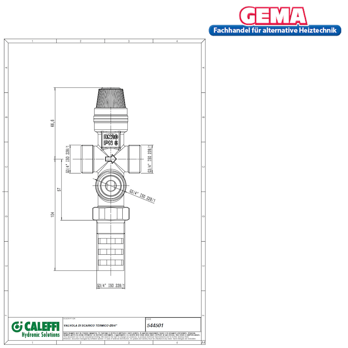 doppelte thermische Ablaufsicherung 3/4" - GEMA Shop
