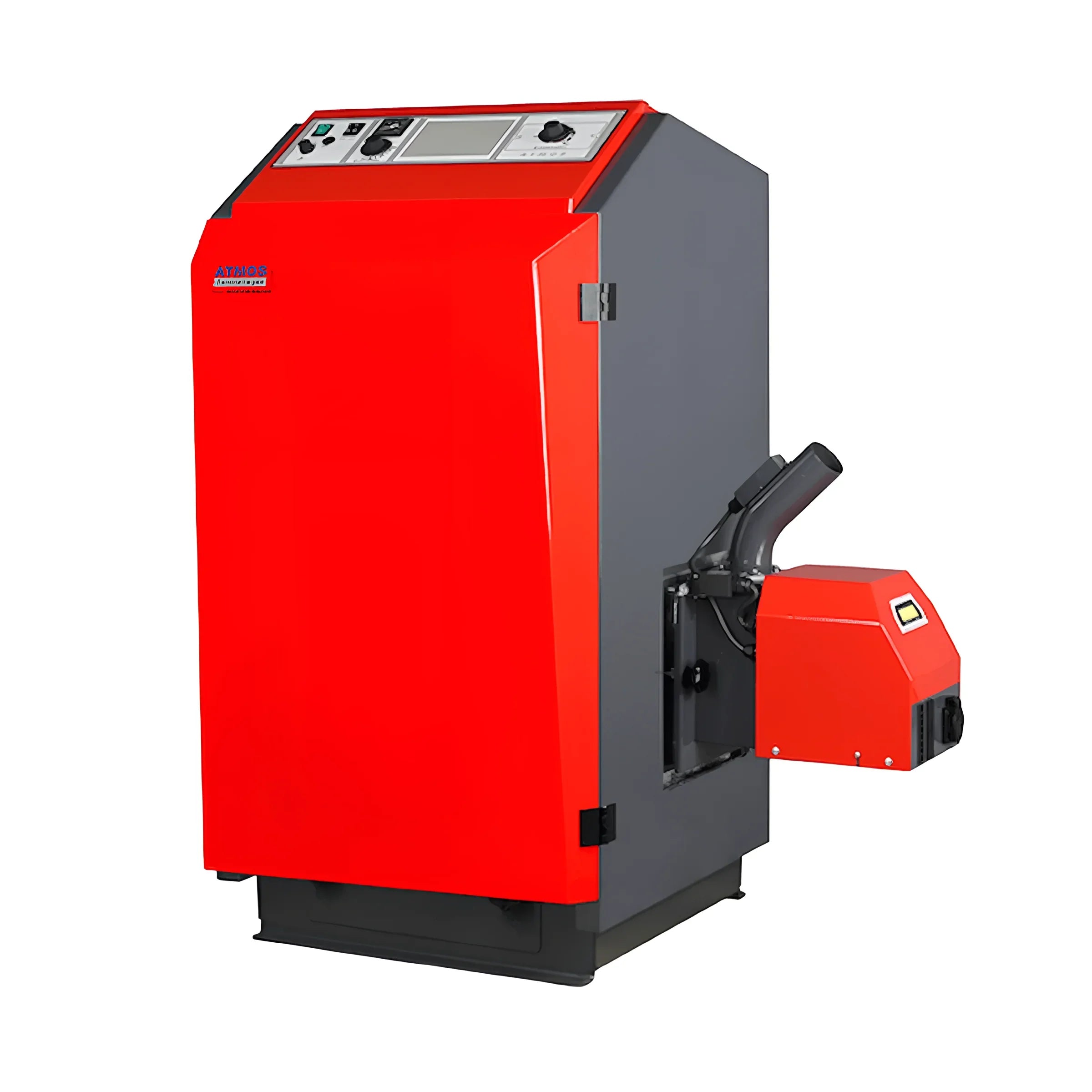 Rot und grau Heizkessel Pelletkessel ATMOS P14/130, beste Boilers im Atmos P Serie Angebot anfordern