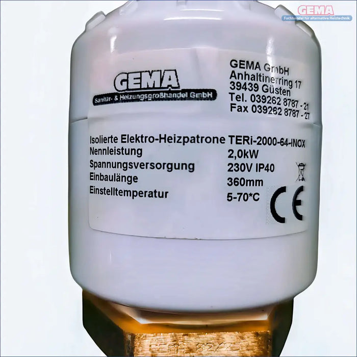 Weiße isolierte elektrische Heizpatrone mit technischen Spezifikationen für Eintauch-Wassererhitzer