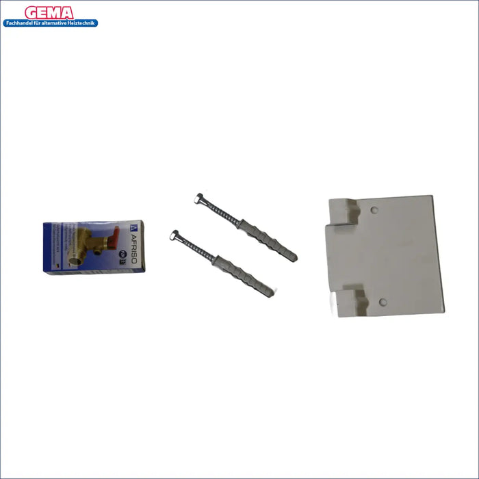 Montageset mit Schrauben, Dübel und Befestigungsplatte für einfache Installation von Geräten