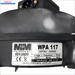 Schwarzes elektronisches Gerät mit Label im Gebläse WPA 117 Defro 3,9 KW Festbrennstoffkessel