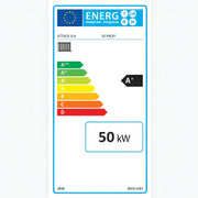 GEMA Shop EU енергиен етикет за ATTACK SLX 50 PROFI дървен газификатор с 50 kW номинална мощност и енергиен клас A+
