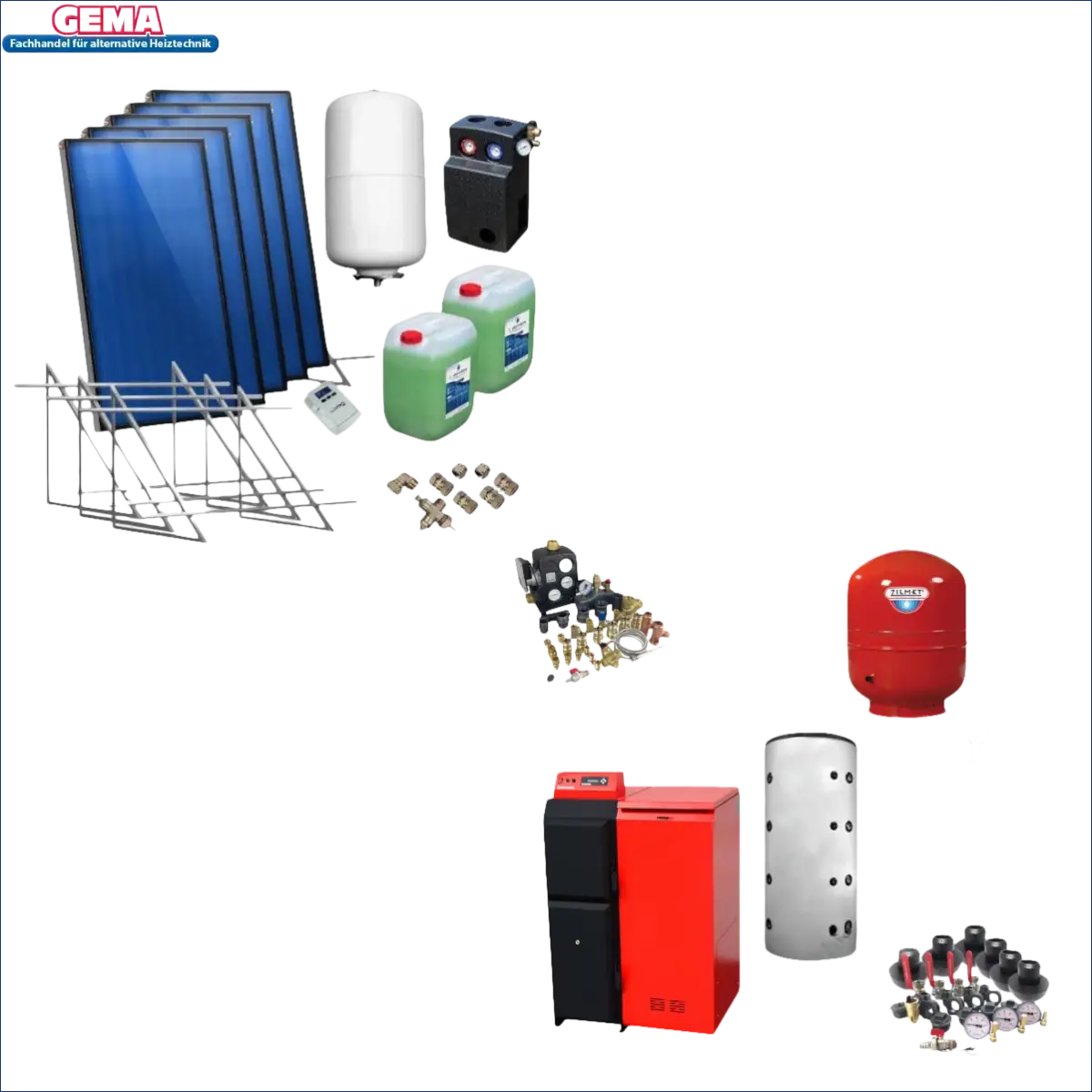 Solarthermiekomponenten für Thermoflux 25/135 plus Solarpaket IV 11.95 m³