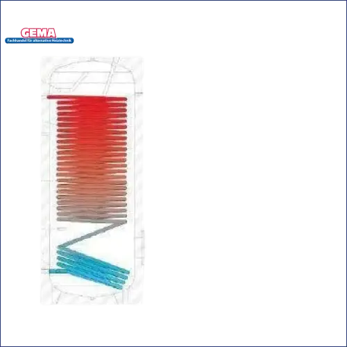Liniendiagramm des beschrifteten Warmwasserspeichers für Sunex Fish S15 mit 1 WT