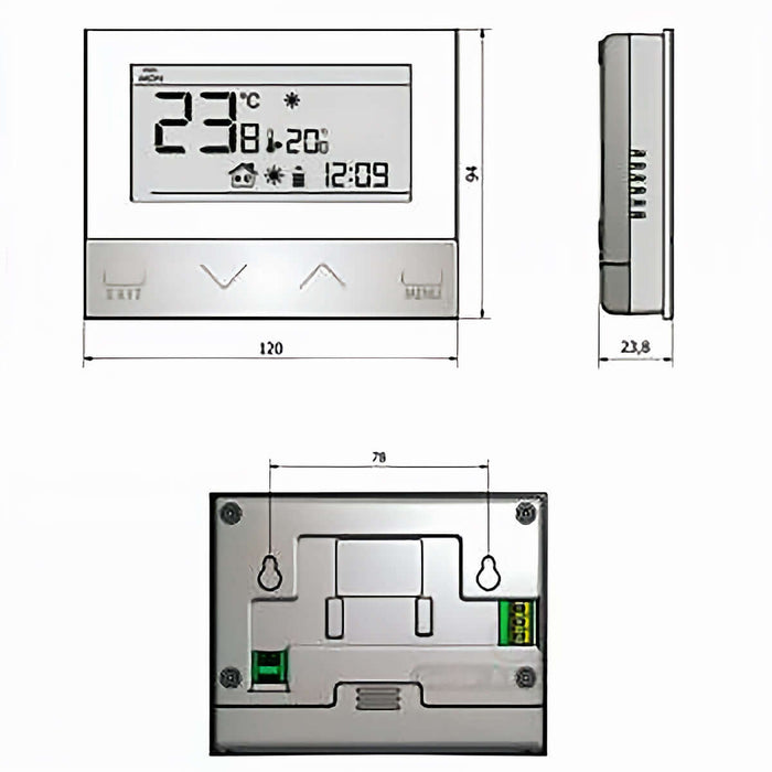 Zimmerregler mit 📅 Wochensteuerung und 🌟 Hintergrundbeleuchtung – Elegantes Design für effiziente Heizkontrolle.